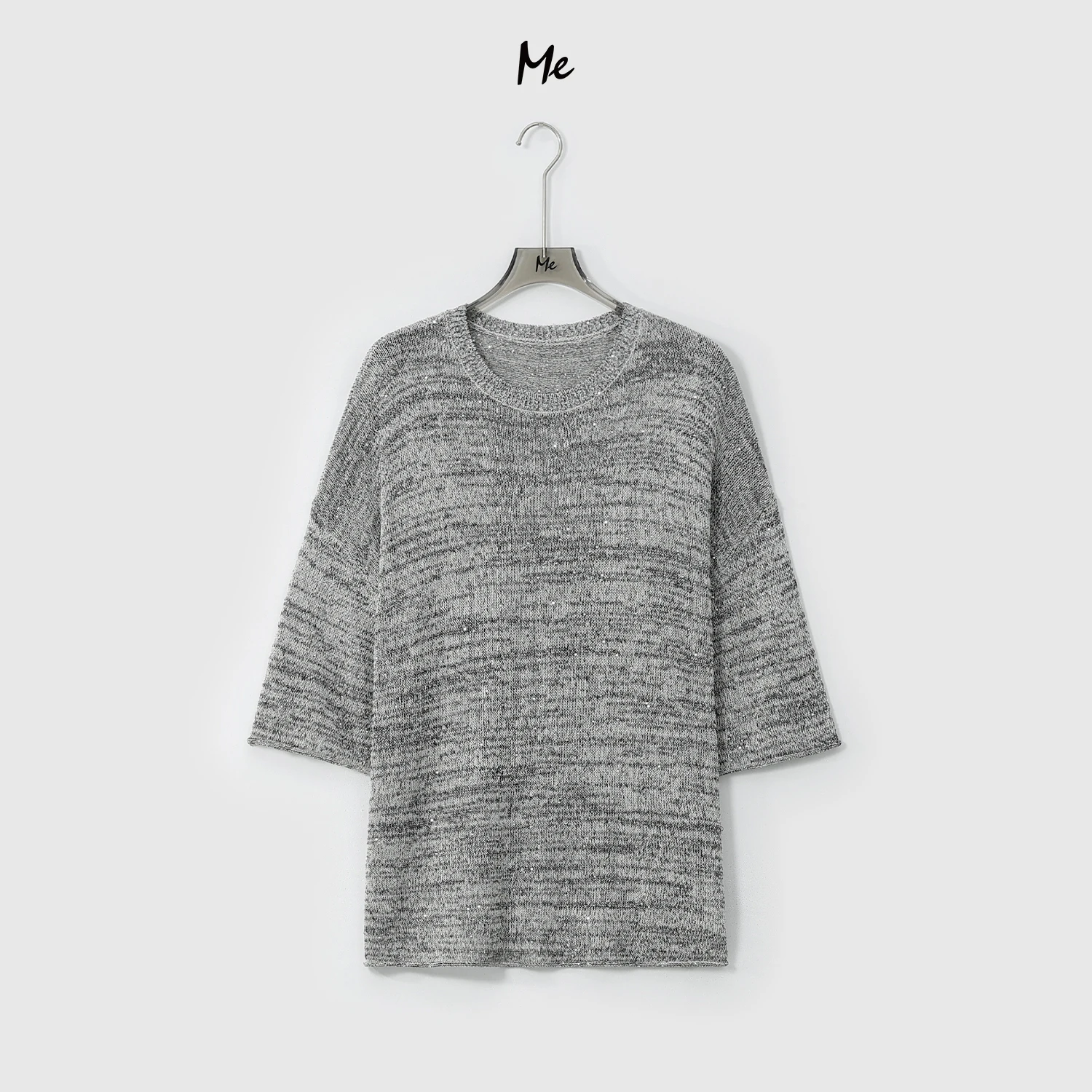 

Lao Yang's Personal Sle ME iny Spring New Linen Star Slimming Faionable Knitted T-irt Women's Street Sle Regular Fit