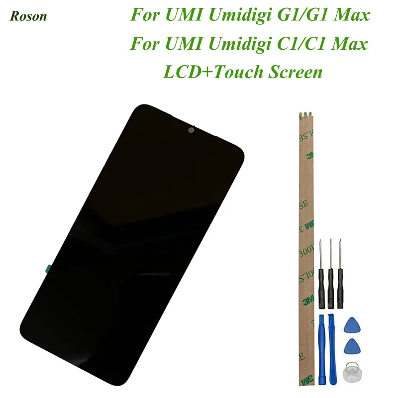 Roson For UMI Umidigi G1/G1 Max/C1/C1 Max 6.52inch LCD Display and Touch Screen + Assembly Repair Parts With Tools And Adhesive