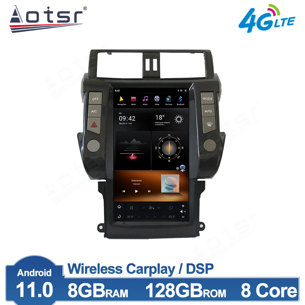 

For Toyota Land Cruiser Prado 150 2010 - 2013 Android 11 Car DVD Multimedia player 13.6“ Vertical screen GPS DSP Carplay