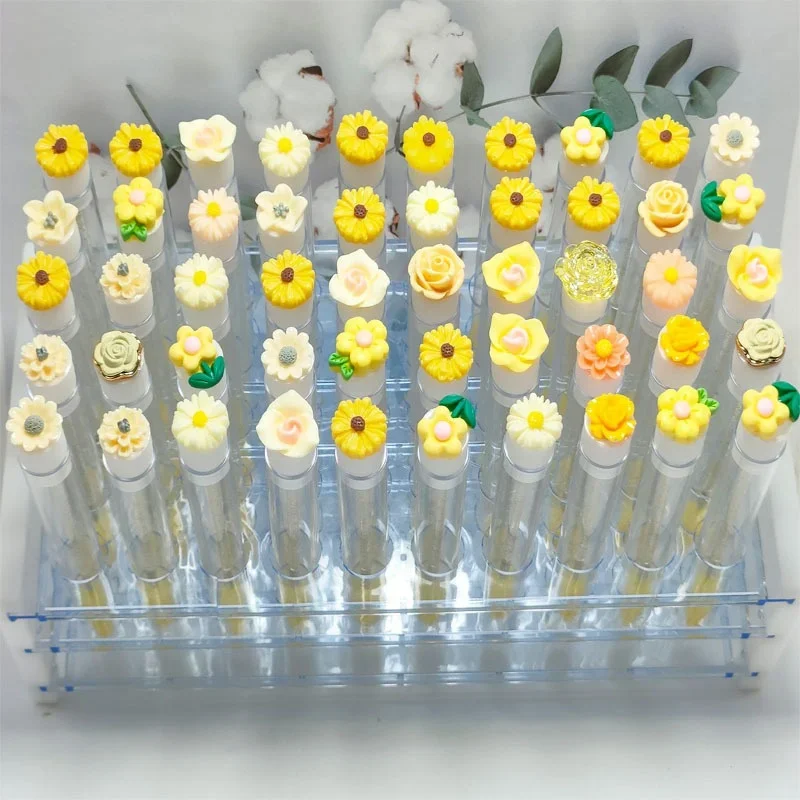Flower Tube Wimpernbürsten-Set, wiederverwendbare Mascara-Bürste mit Kristallflasche, staubdichte Aufbewahrungsröhrchen für Wimpern- und Augenbrauenbürsten zum Aufbewahren von Make-up – Detail 8