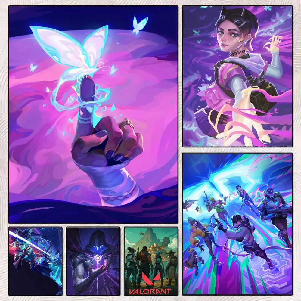 

V-Valorant Hot Strategy Game Poster HD Art Mural Wallart Poster Waterproof Vintage Print Decor for Home Decoration DIY Durable