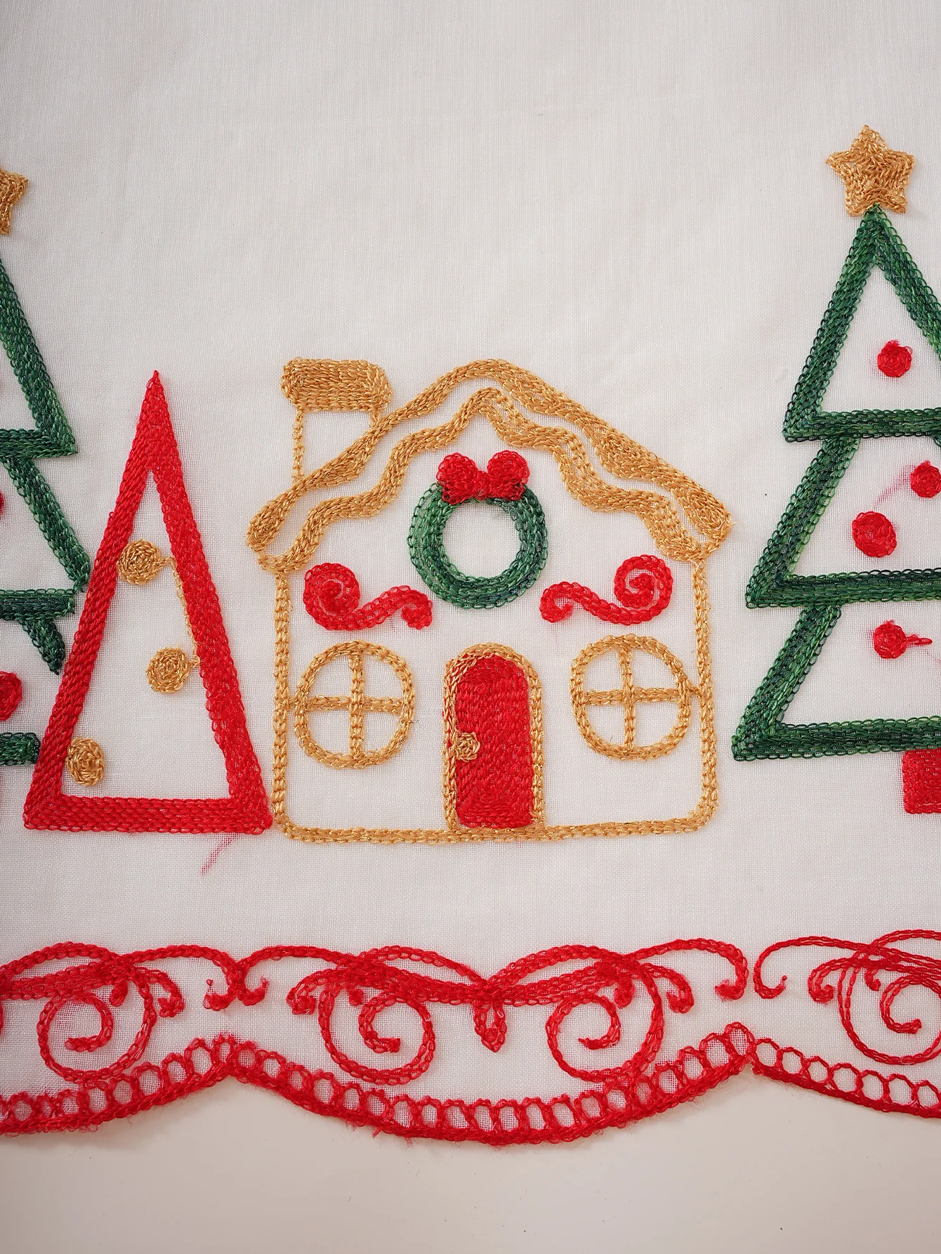 1 قطعة عيد الميلاد الرنة مزلقة المطرزة تول القطب الستار لغرفة المعيشة غرفة نوم عطلة ديكور الحفلات #6