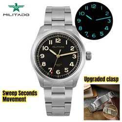 Militado ML08 Military Watch VH31 Quartz Movement Double Sapphire Crystal C3 BGW9 Luminous 10Bar Waterproof 38mm Vintage Watch