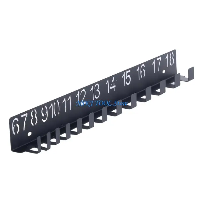 L8RC Black Modern Wall Mounted Tool Heavy Duty Iron Design Wrench Rack
