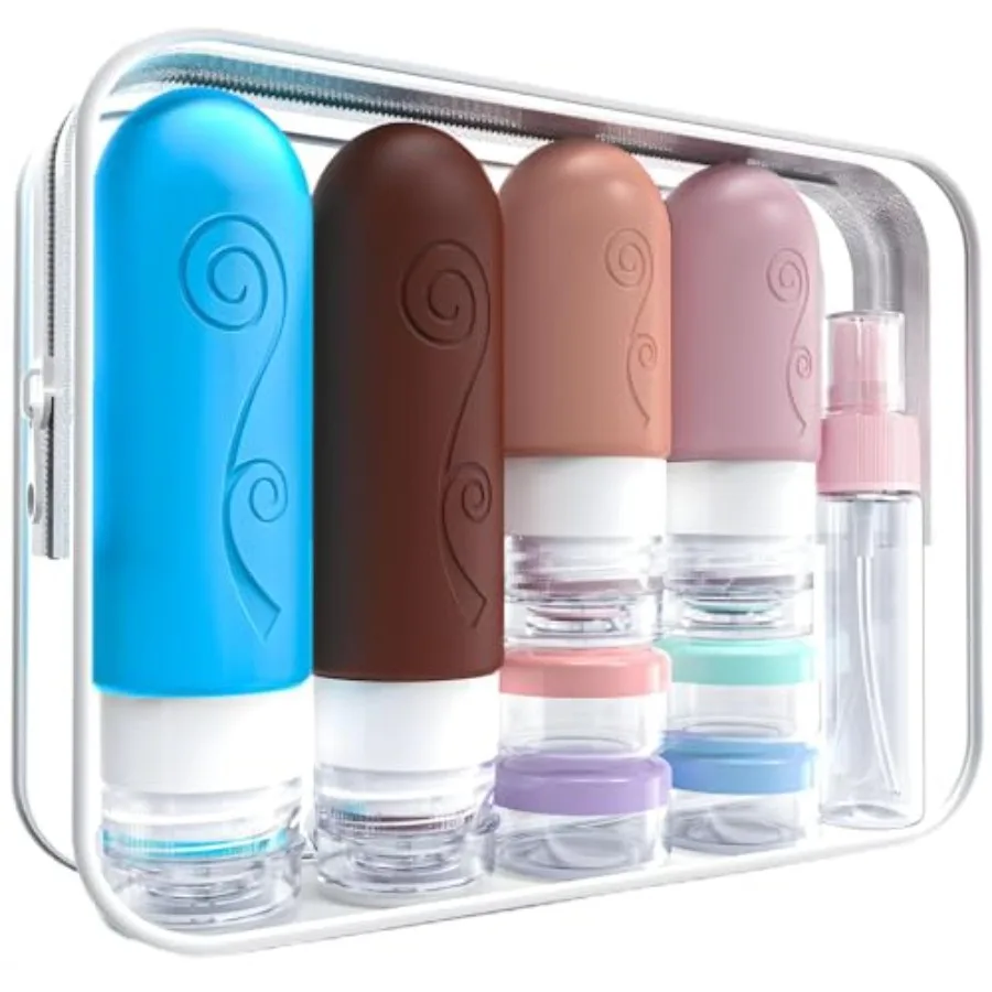 Travel Bottles Set - TSA Approved, Leak Proof, Silicone, Reusable, BPA Free - 16 Pack, 2oz 3oz
