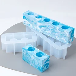 2 Holes Flowerpot Silicone Mold Candlestick Casting Molds DIY Plaster Resin Hydroponics Test Tube Vase Craft Making Home Decor
