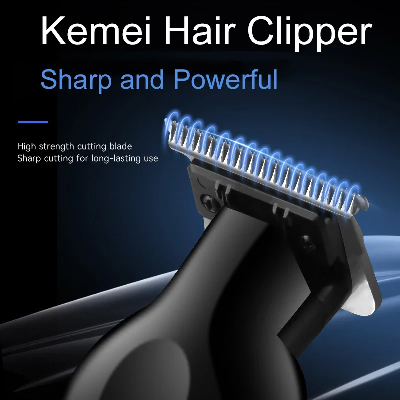 Kemei KM-2293 Hair Clipper Professional Electric Rechargeable Barber Trimmer  Cordless Trimmer Type-c Zero Gapped Cutting