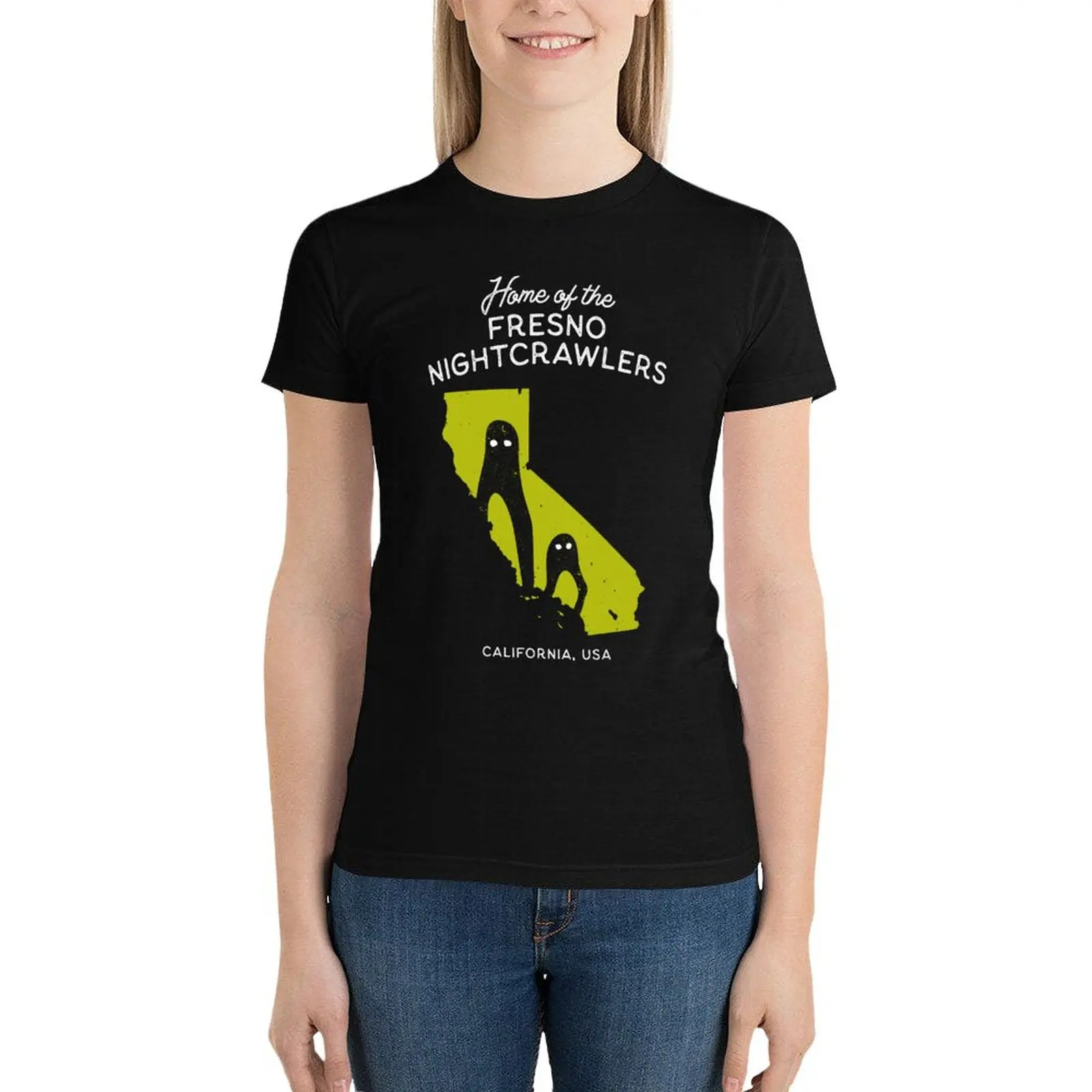 Home of the Fresno NightAsklers Home State Cryptid Collection T-shirt pour femme, vêtements drôles