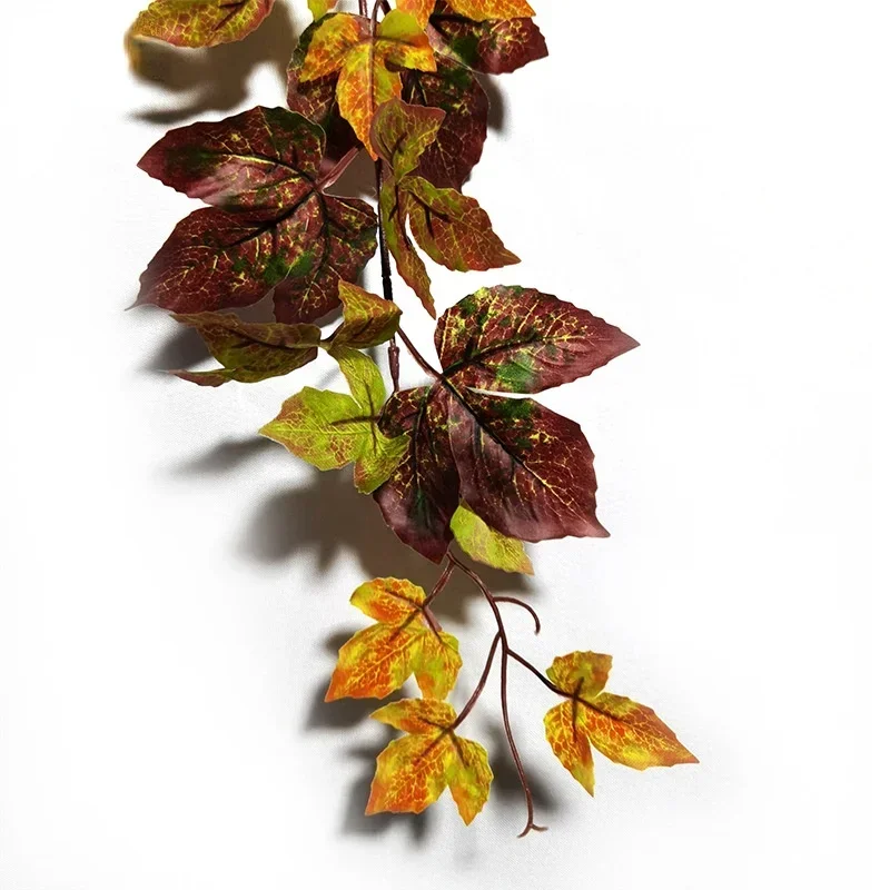 Fake Plants Simulated Gum Autumn Maple Leaf Vine Creeper Vine Soft Halloween Decorative Fake Flower Plante Artificielle