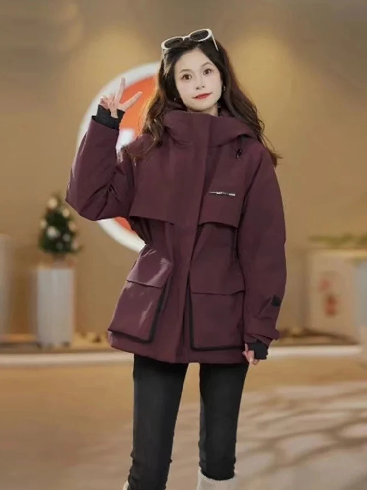 

Женское утепленное хлопковое пальто средней длины с поясом на талии, новинка зимы, для повседневной носки, простое, на молнии