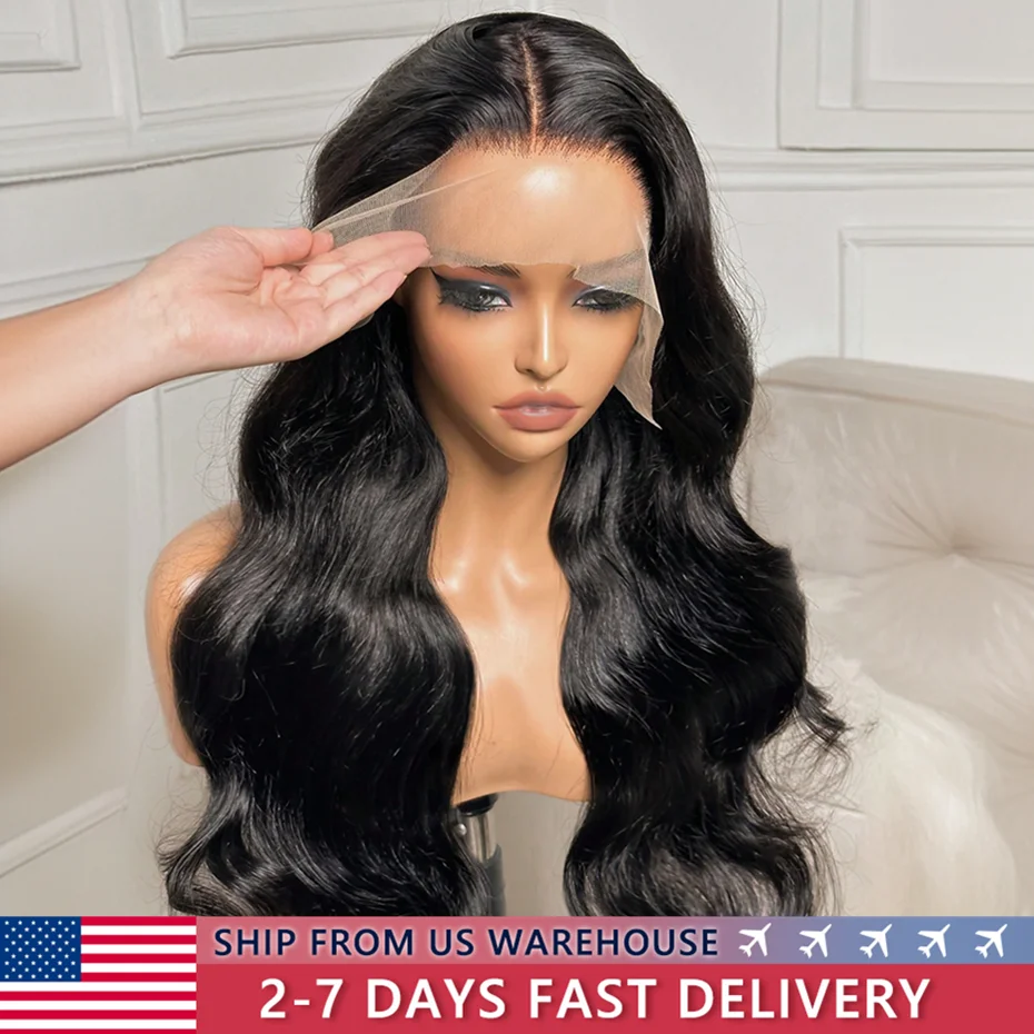 

200% HD прозрачные 13x4 13x6 телесные волнистые кружевные передние человеческие волосы парики для женщин 360 кружевной передний al парик предварительно выщипанный парик 4x4