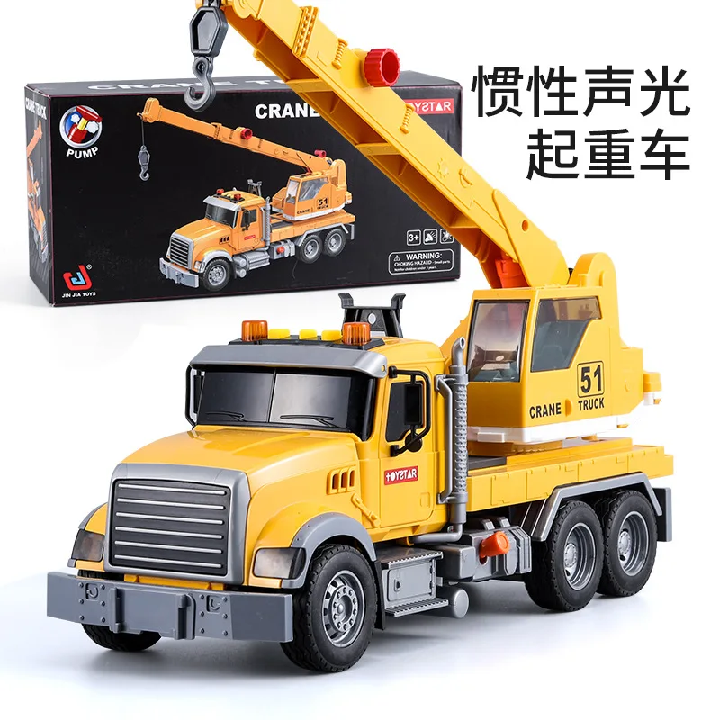 Tow Truck Toy Flatbed and Crane con Race Car Playset grandi giocattoli veicolo di salvataggio Push & Go, suoni di luci, regalo di compleanno per