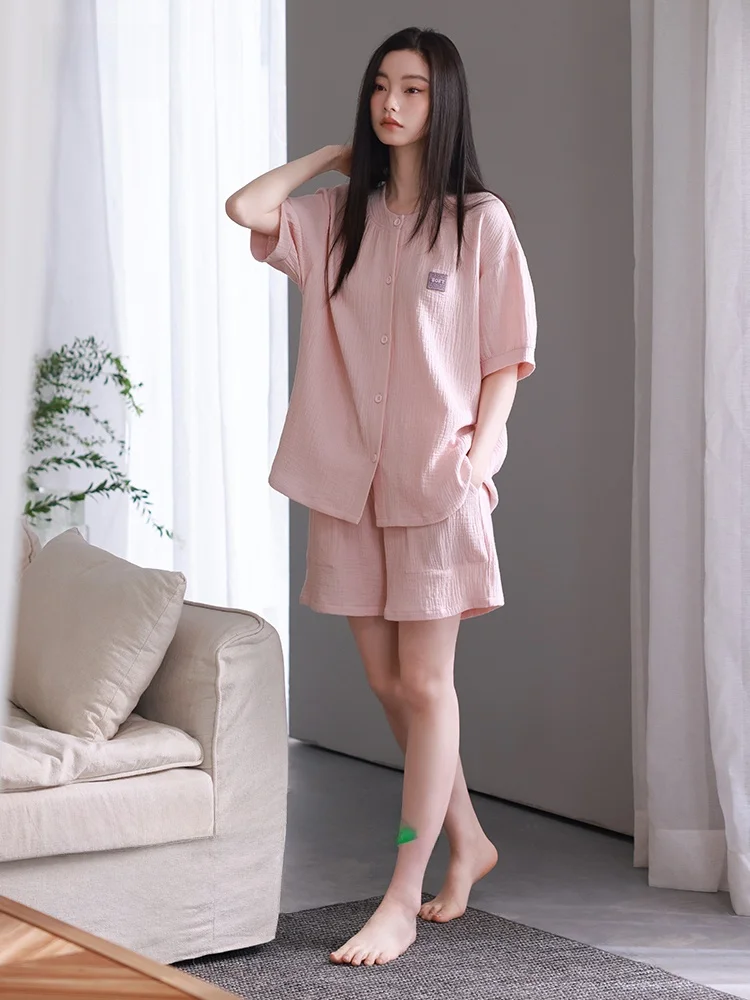 xuanjiang-ladies-summer-cotton-pajamas-short-sleeve-short-pants-casual-home-wear-outwear-comfortable-breathable-soft-fabric