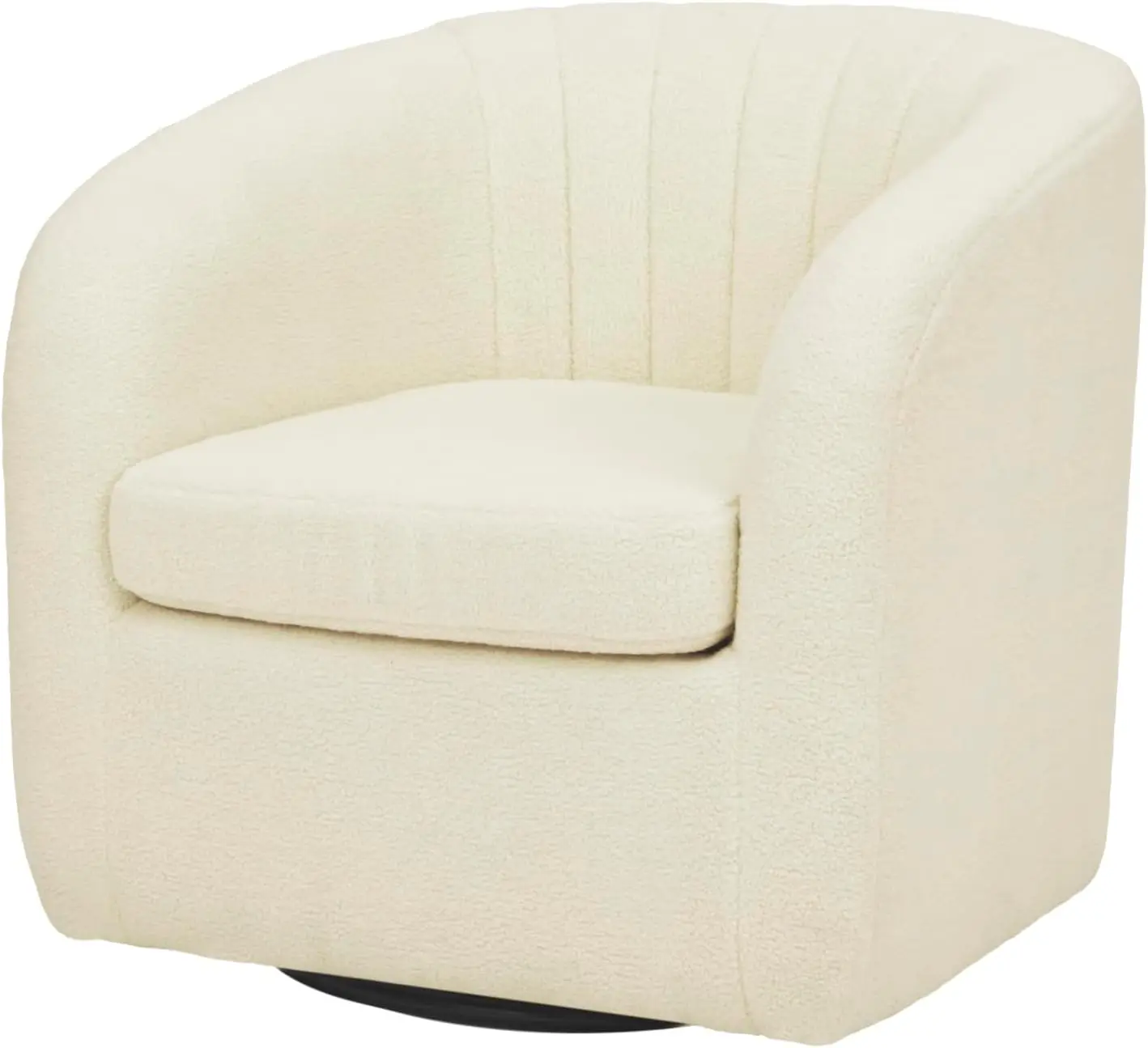 

Teamson Home Monroe Faux Shearing 28.75" Swivel Tub Chair, Ivory