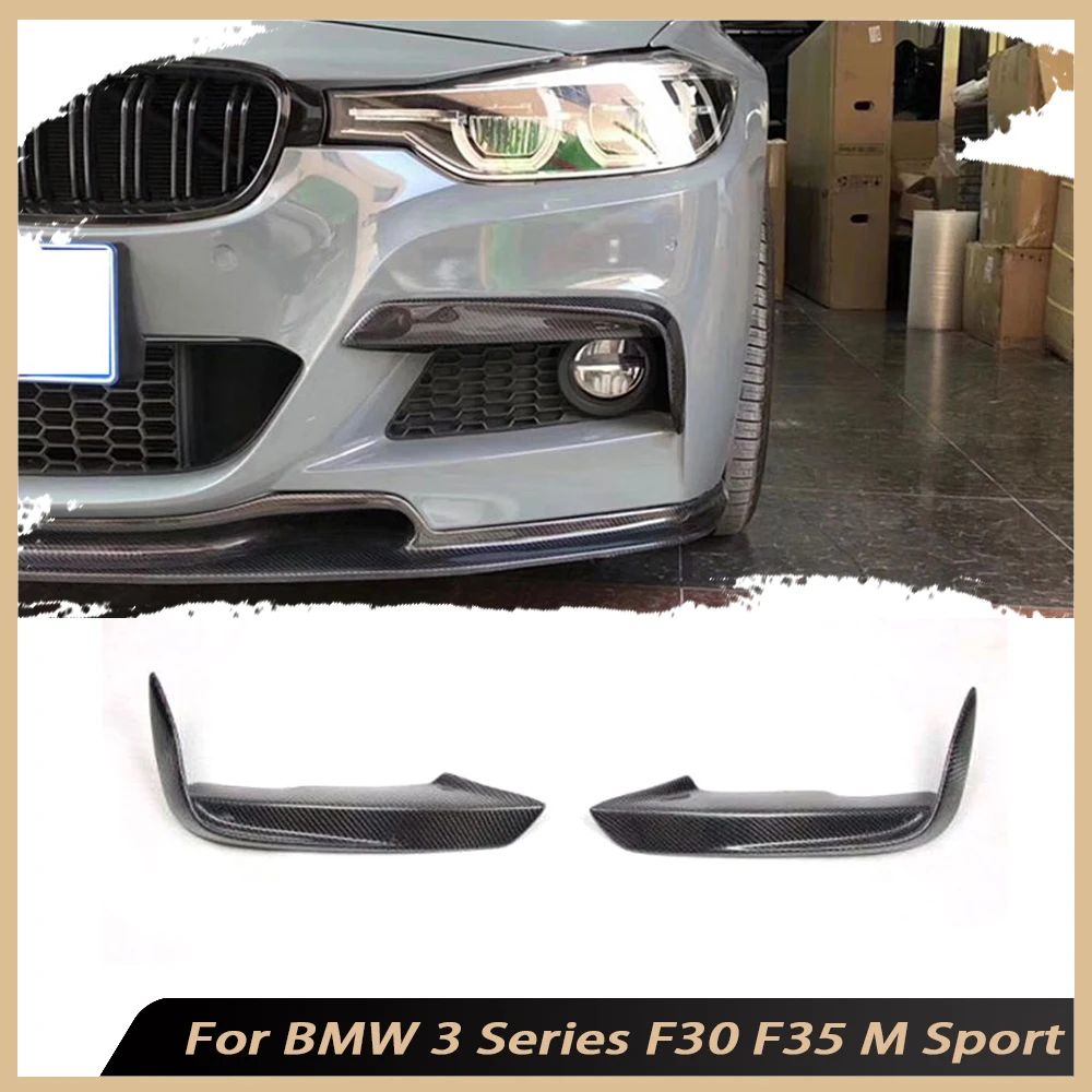 

For BMW 3 Series F30 320i 328 335i M Sport 2012-2018 Carbon Fiber Front Bumper Trim Foglight Eyelids Cover Canards Fins Trim ABS