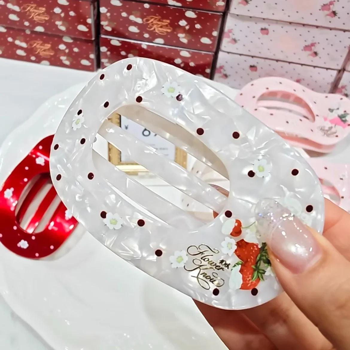 Flower Knows Limited Edition 10th Anniversary Tricolor Acetate Hair Claw Clip Elegant Shark Clip Hair Accessories Collectible