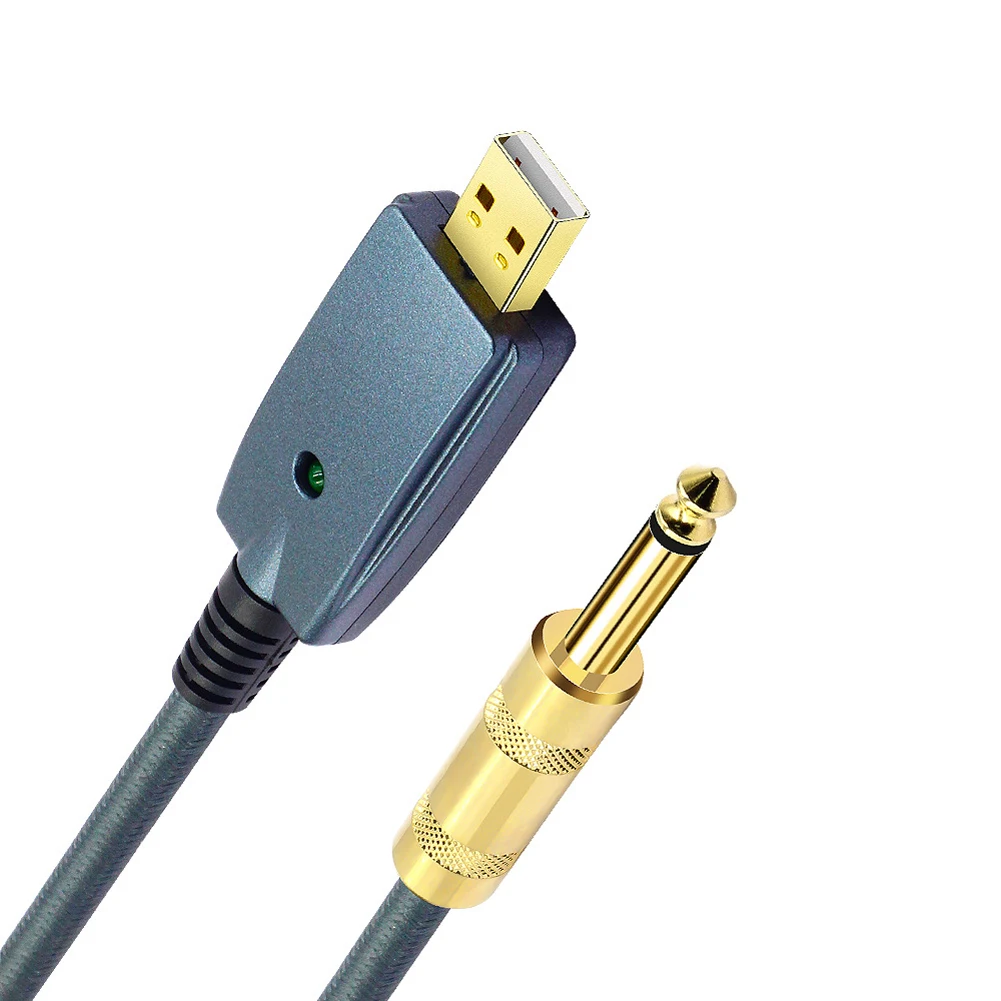 USB Guitar Cable Electric Guitar Accessories Guitar Audio Connector Cord Adapter 6.35mm Guitar Cable Interface