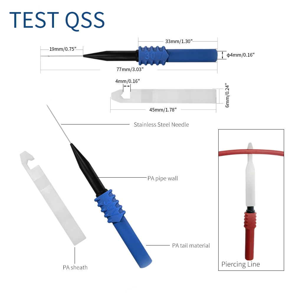 QSS 41Pcs Multimeter Test Lead Kit 4MM Banana Plug to Alligator Clip Test Lead  with Wire Piercing Probes Alligator clip Q.80013