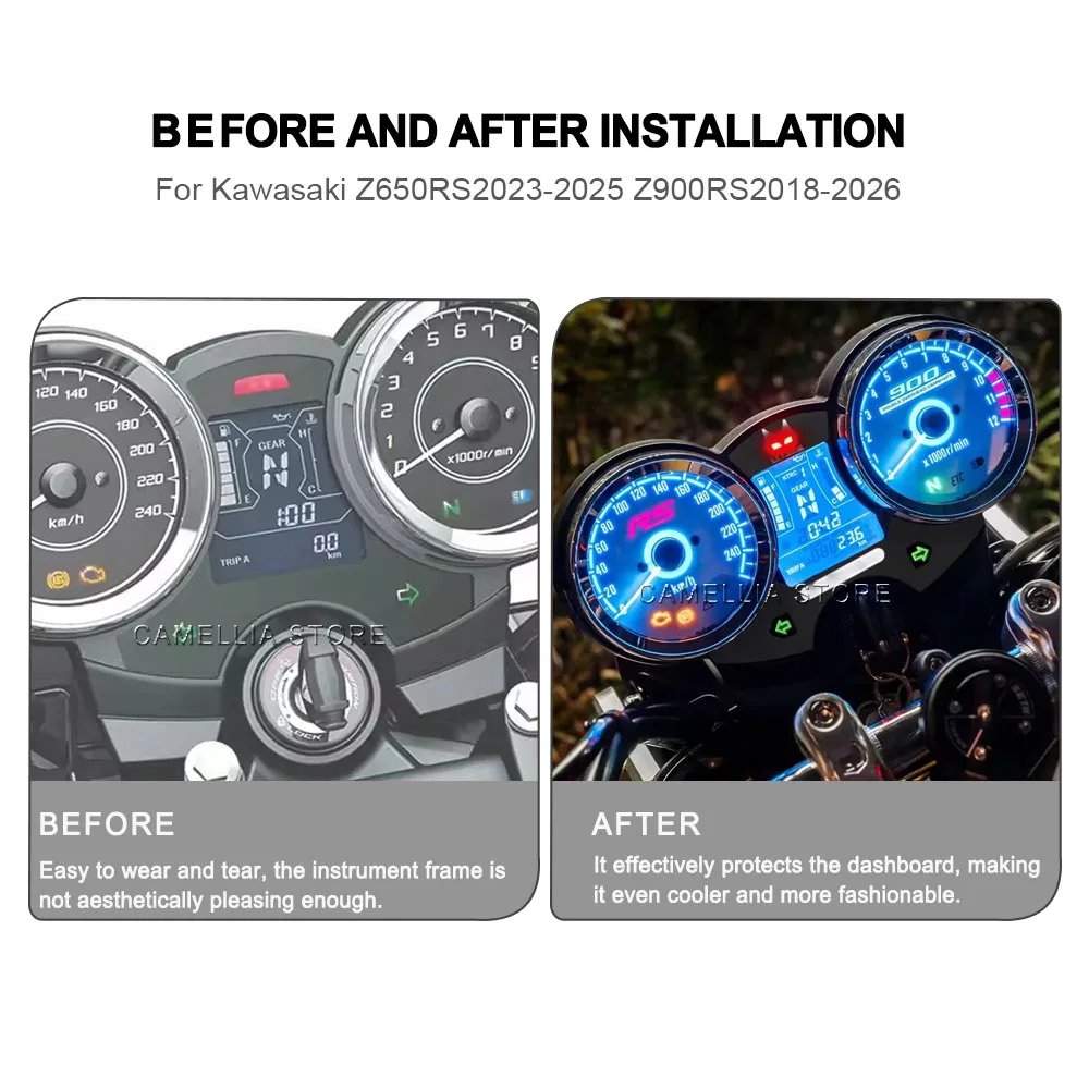 Motorcycle Accessories Aluminum Alloy Waterproof Anodized Motorcycle Instrument Panel Trim Cover for Kawasaki Z650RS23-25 Z900RS 3