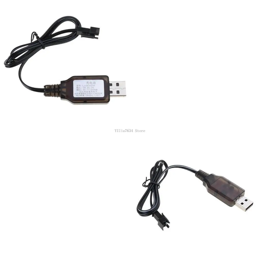  USB Charging Cable Power Supply Cord Wire for 6V NiCd NiMH Lithium Batteries with SM2Pin Connectors for Vehicles