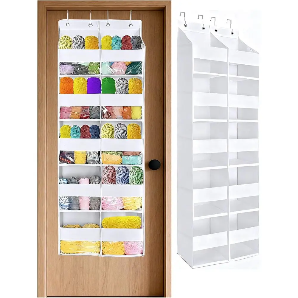 

Органайзер на дверь, подвесной органайзер для пряжи, очень большой органайзер за дверью с 10 отделениями, органайзер для подвешивания на дверь или для вязания крючком