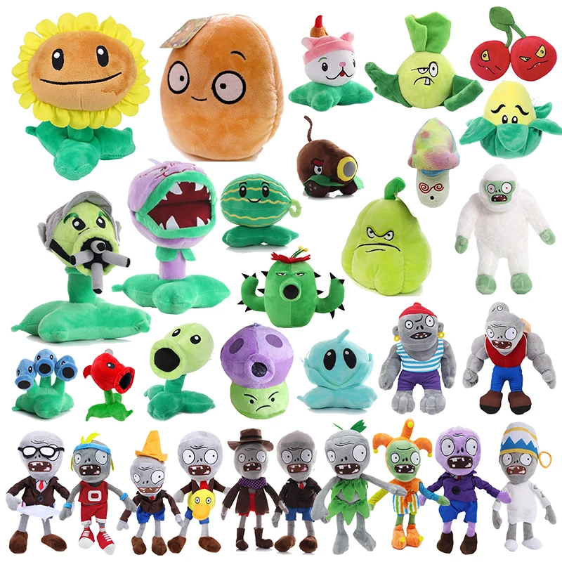 Plants Vs Zombies Stuffed Toys Sunflower WallNut  Peashooter Cherry Bomb Potato Mine Chomper Plush Dolls Birthday Gifts For Kids