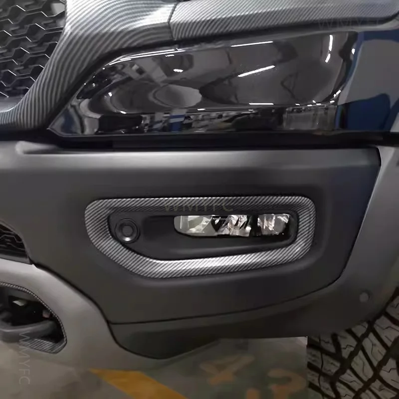 

Подходит для Dodge Ram 1500 TRX 2023 2024 4 шт. ABS углеродное волокно Автомобильная передняя противотуманная фара задняя крышка аксессуары для отделки