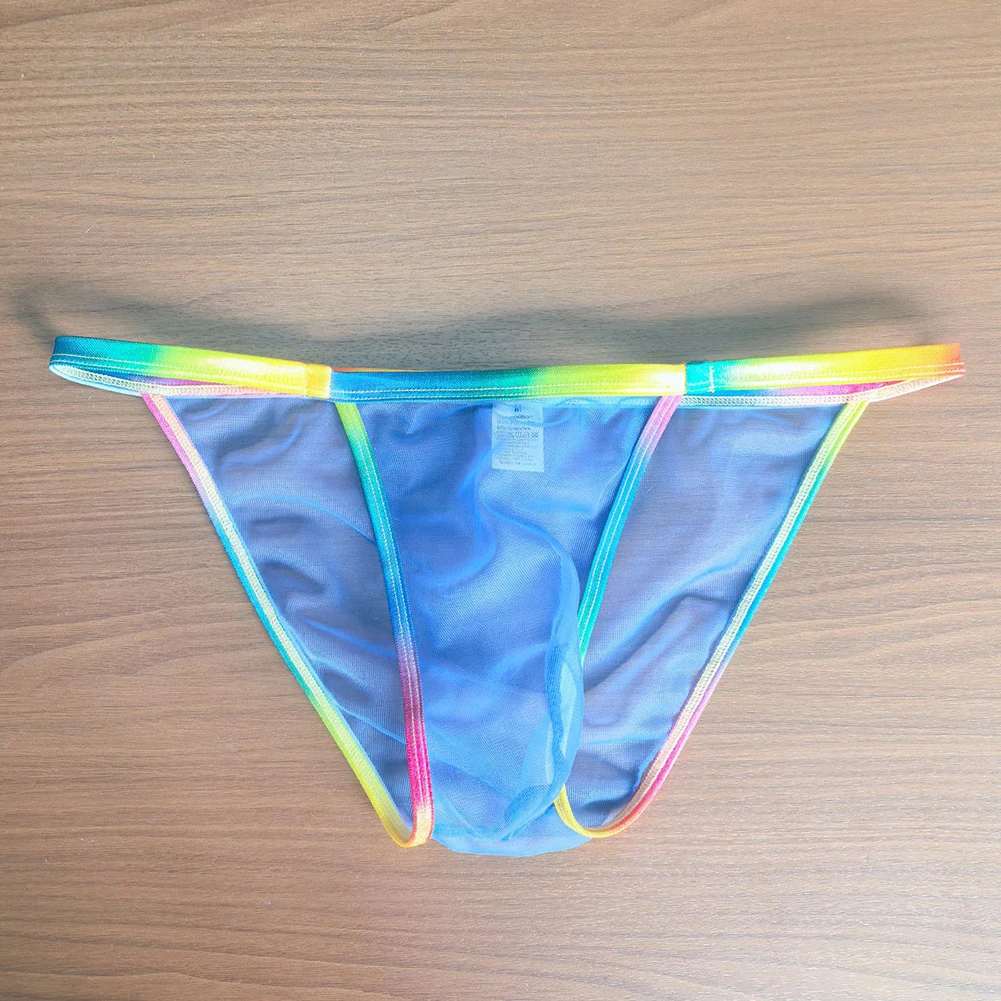 Men Sexy Briefs Sheer See Through Underwear Low Rise Lingerie Pouch Panties Mesh Sexy Accessories Hot Thong Breathable Bikini