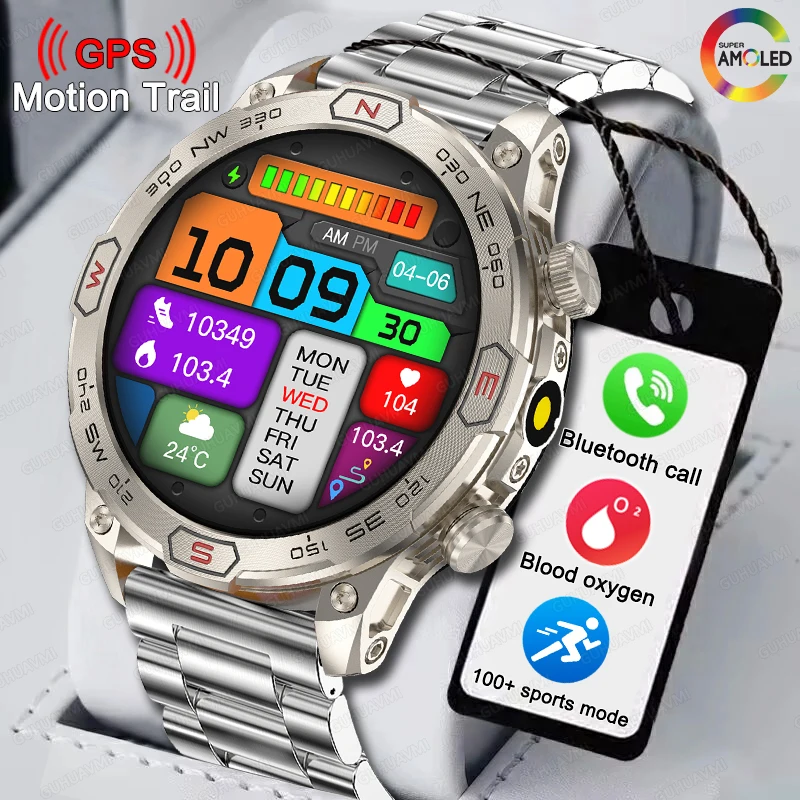 For Huawei iOS Smart Watch Full Touch Screen Sport Fitness Altitude Pressure Bluetooth Call IP68 LED Lights Compass Smart watch