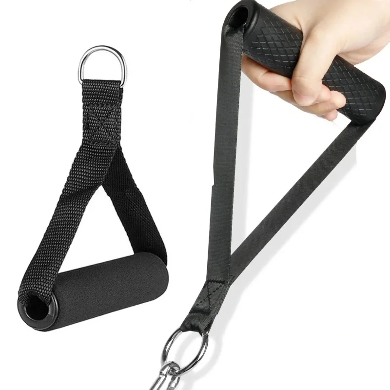 

D-Ring Metal Gym Handles Grip Workout Heavy Duty Cable Machine Handle with Hook for Home Resistance Bands Fitness Accessories