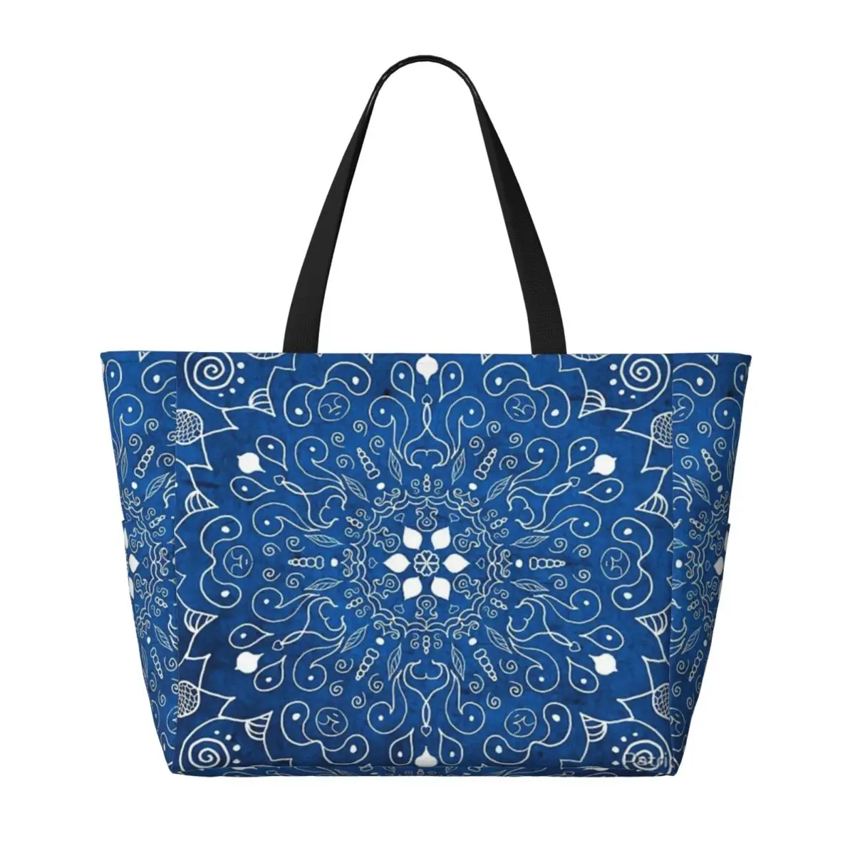 Mandala Blue Beach Travel Bag, Tote Bag Trendy Large Capacity Daily Birthday Gift Multi-Style Pattern