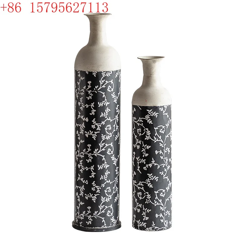 

Новая резная большая ваза из кованого железа в китайском стиле, домашняя гостиная, входная цветочная композиция, художественный орнамент