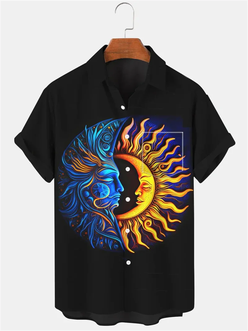 

2025 New Men's Shirt 3D Printed Short Sleeve Shirt Summer Hawaiian Beach Style Top Collar Shirt