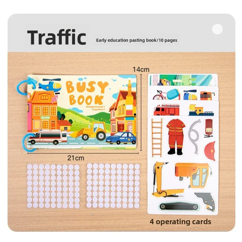 Образовательная головоломка, просветительская занятая книга, несколько тем, когнитивная отрывная игрушечная книга, раннее развитие концентрации