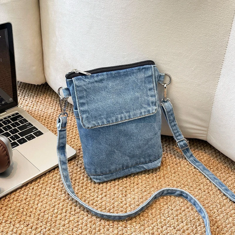 

Сумка с верхней ручкой в корейском стиле, повседневная и простая сумка из японского денима для поездок на работу, модная и универсальная женская сумка через плечо