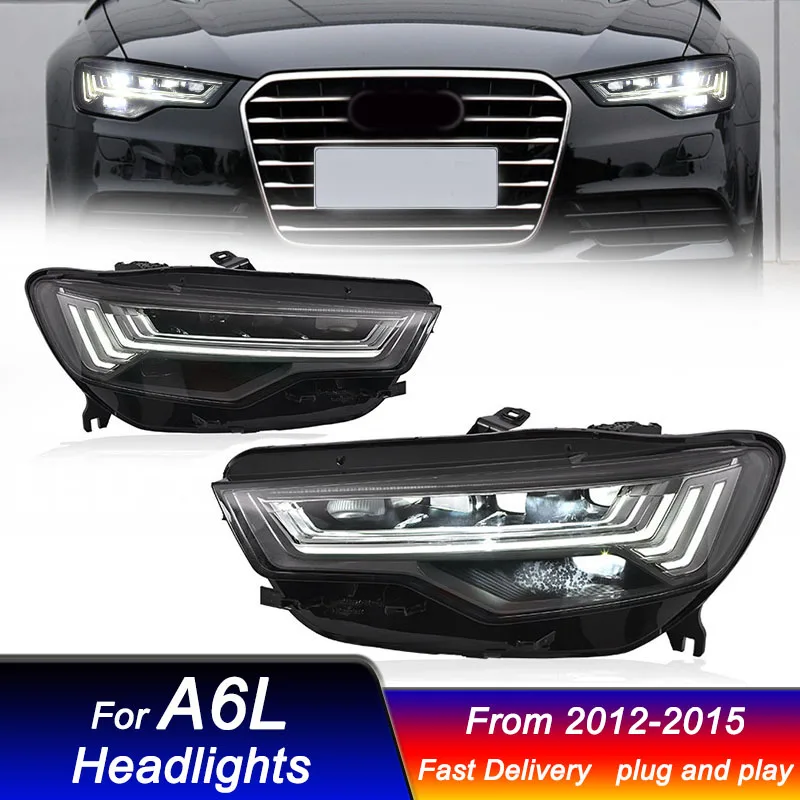 Car matrix Headlights for Audi A6L C7 2012-2015 new style full LED DRL Dynamic Signal Head Lamp Bi Xenon Beam Headlamp Accembly