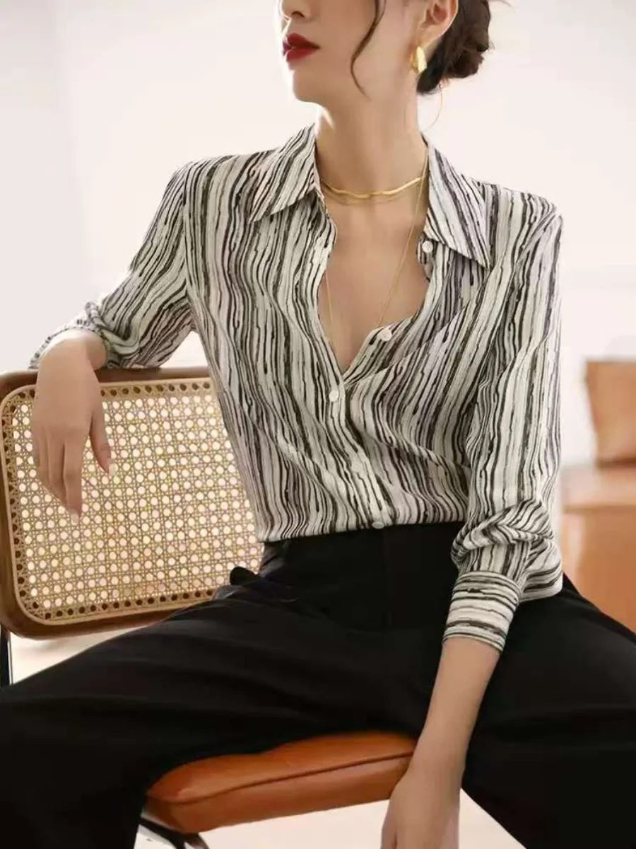 Ele Long Sve شيفون irt المرأة الصيف الجديدة الراقية ريترو هونغ كونغ Sle شريط علوي بلوزة التخسيس الكورية Sle L...