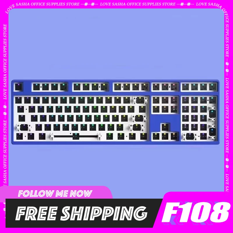 Noppoo F108 Mechanical Keyboard Kit Three Mode RGB Hot Swap Gaming Keyboard 108 Keys Customized Office PC Gamer Accessories Gift