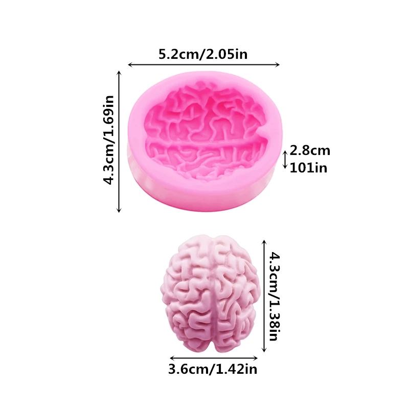 ハロウィーンの3Dbrainチョコレートケーキの装飾金型、ハートアロマパイ、キャンドル、フォンダン、シリコン型