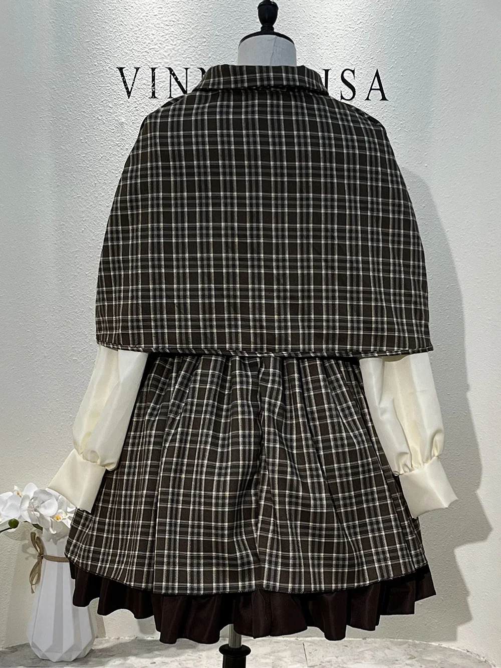 Damen-Detektivkostüm für Erwachsene und Kinder, Britischer Stil, Hochkragen, Detektiv-Performancekleid – Detail 9