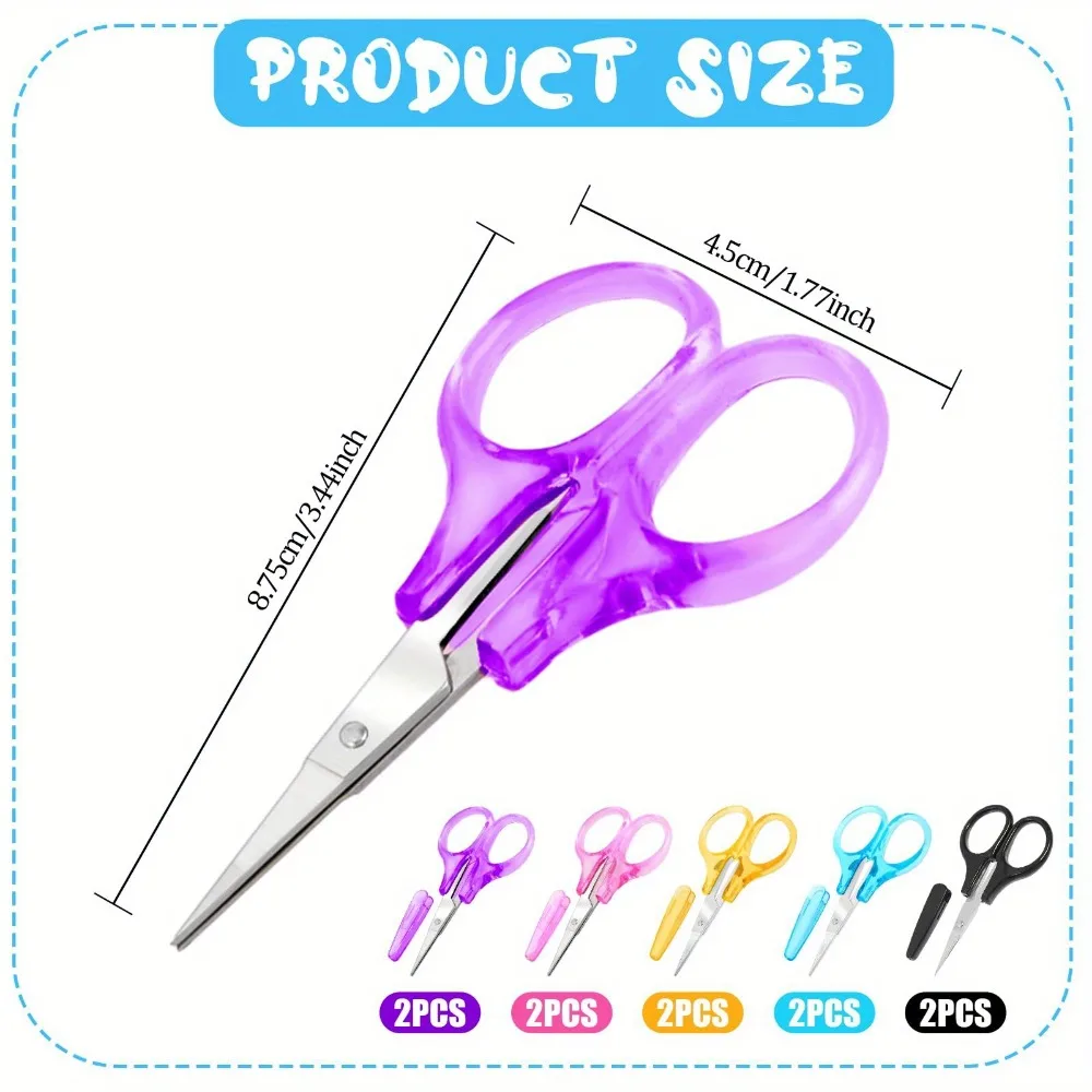 Stainless Steel Small Scissors with Protective Sheath Office Handheld Use Ideal for Handicraft Paper Cutting and Household Use