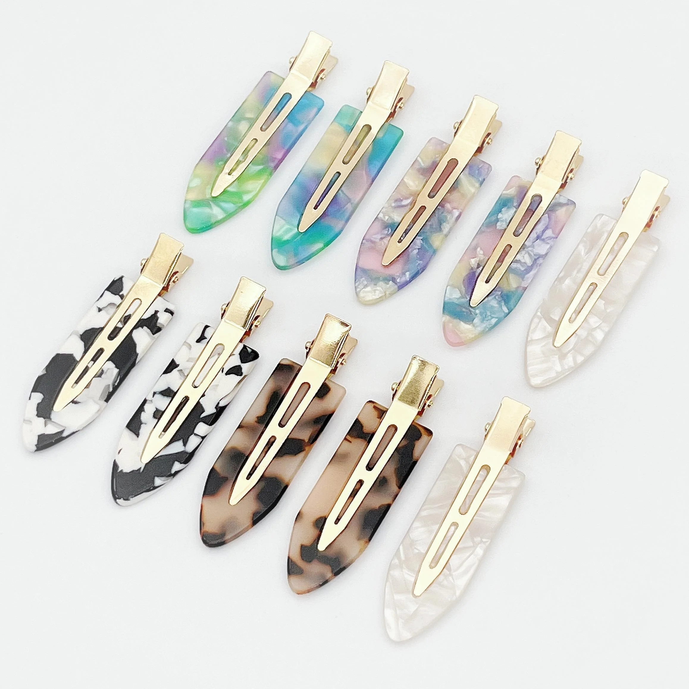 4 pieces non-bending hairpin styling, acrylic flat clip, Crease-free crimping small needle, fringe seamless hairpin tool for mak