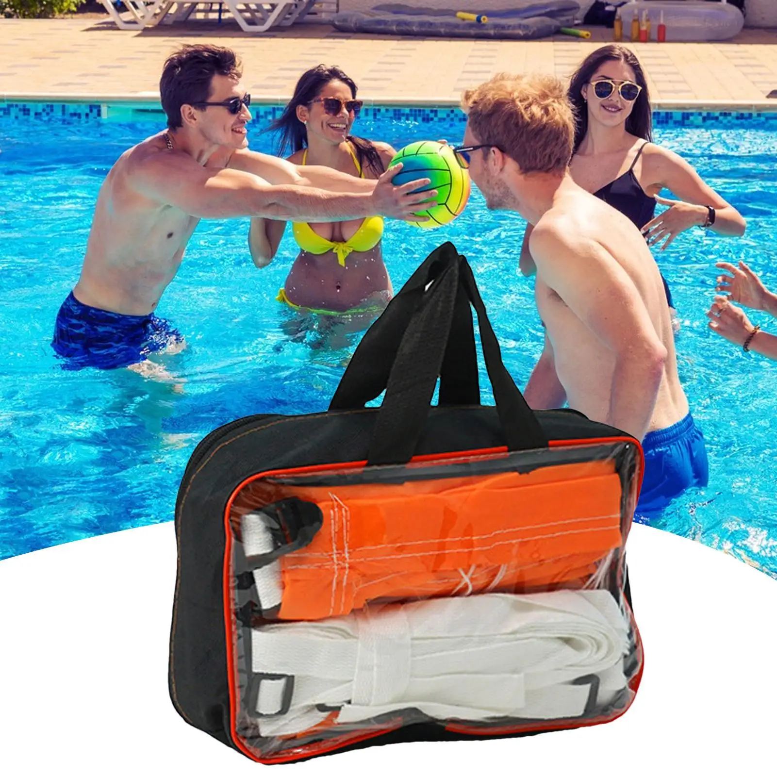 

Swimming Pool Volleyball Net Portable Badminton Net With Storage Bag for Pool Aquatic Sports Equipment Multi Purpose for Party