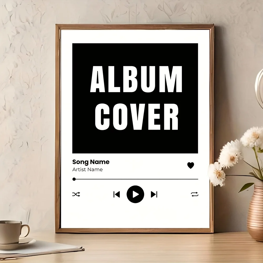 Póster de canciones personalizado, cubierta de álbum de arte de pared musical, impresión de música, póster de aplicación, elija cualquier álbum de canciones, arte, regalos ideales únicos personalizados