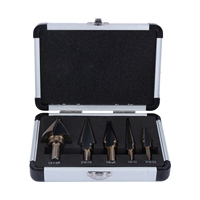 HSS Steel Step Drill Bit Large Cobalt HSS Step Ti Cone Drill Hole Cutter Bit Set Tool Case Step Drill Hardware Hand Tools