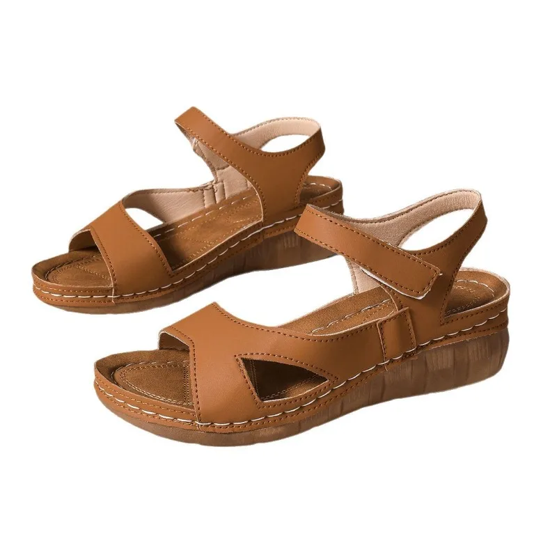 

Women Sandals 2026 New Summer Beach Sandals Women Heels Sandalias Casual Wedges Footwear Summer Shoes Soft Heeled Sandals Woman