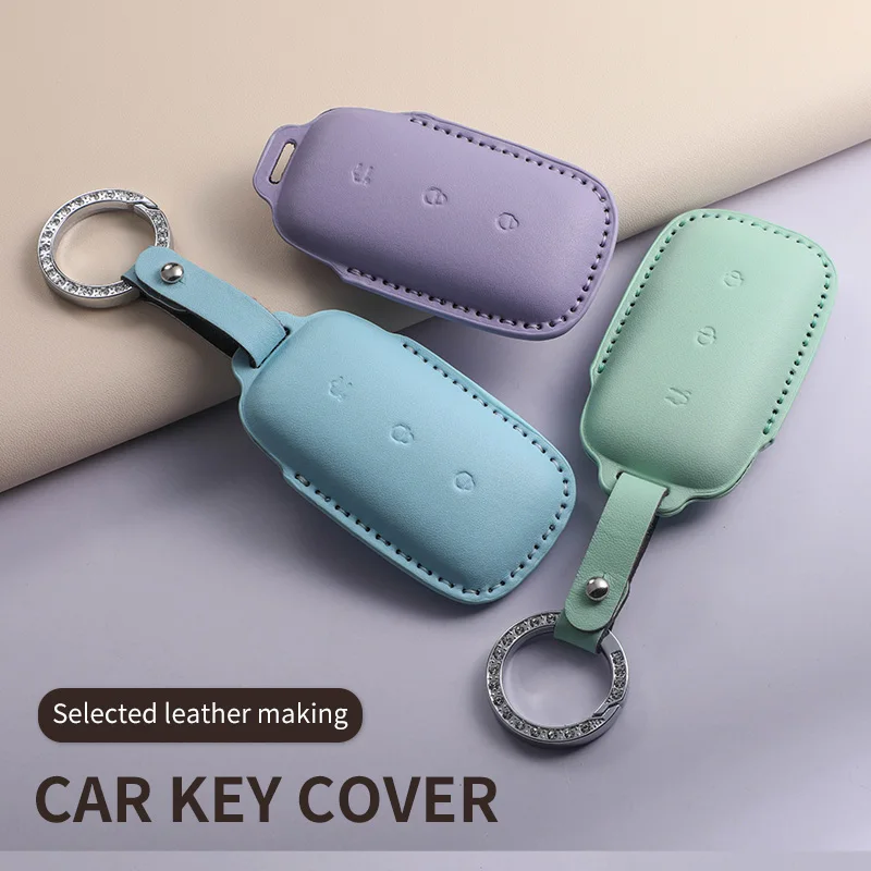 

PU Leather Car Remote Key Fob Case Keychain Cover for Geely Galaxy L7 2023 L6 MAX 1.5T Plus AIR PRO