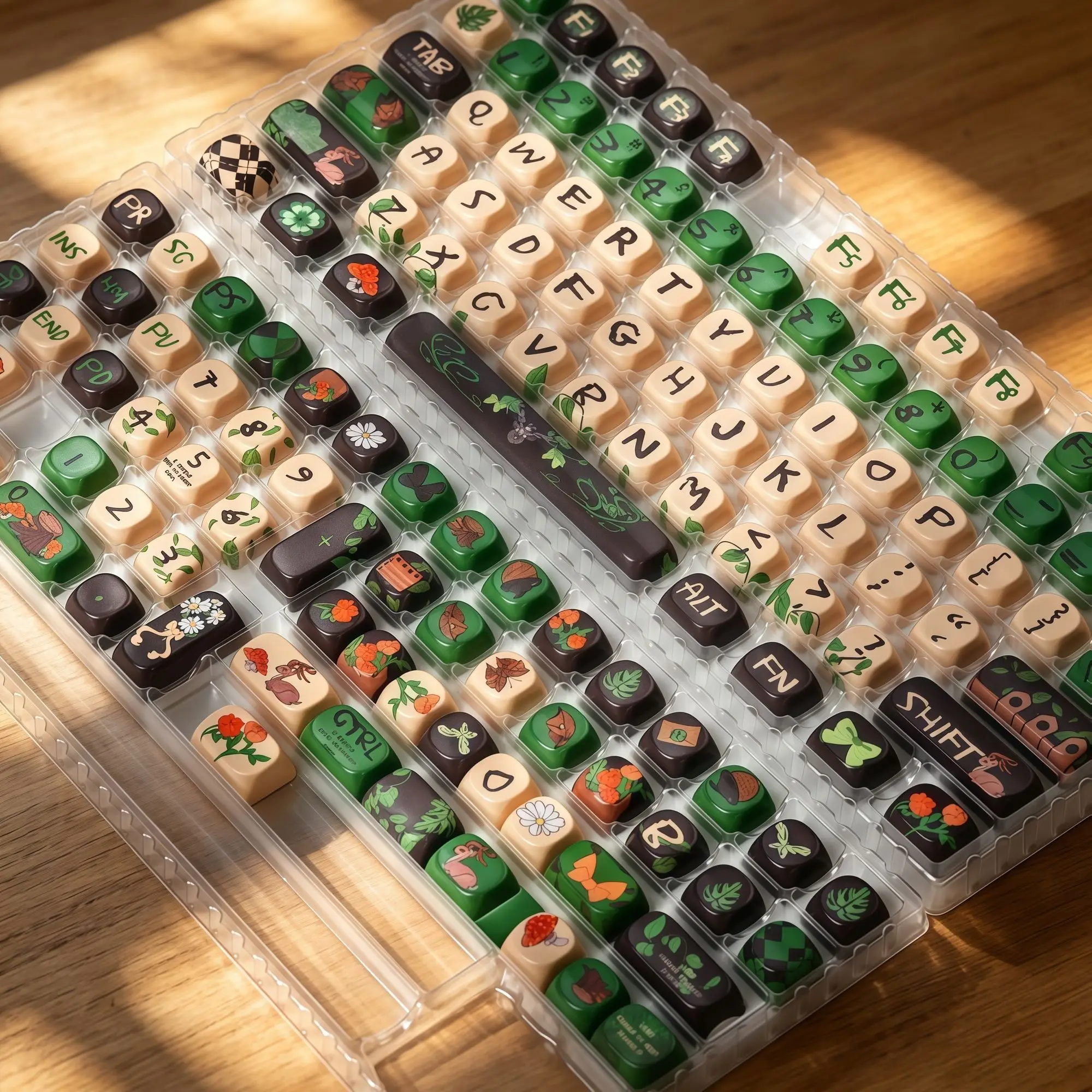 Green field keycap glossy customized mechanical keyboard keycap PBT hot sublimation craft game office application