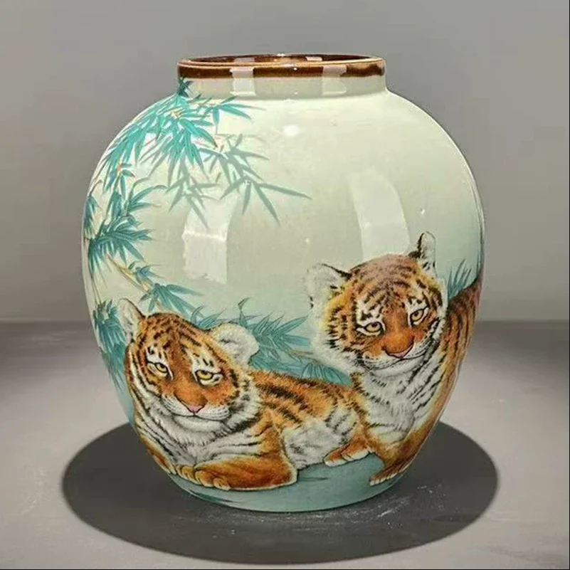 Jingdezhen Ceramic Vase, Chinese Home Decor, Living Room Flower Arrangement, TV Cabinet, Foyer Decoration