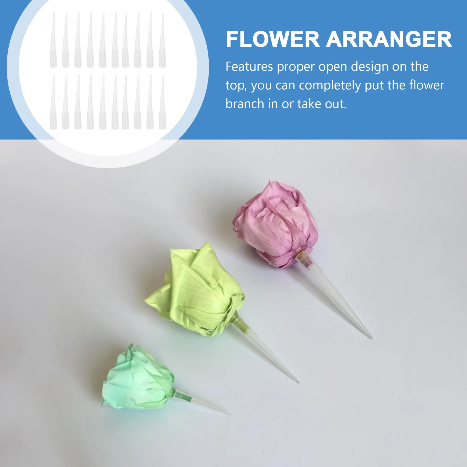 Flower Water Floral Tubes Tube Vials Spikes Picks Holder Cake Arrangement Stem Fresh Stems Flowers Container Posy Plastic  With